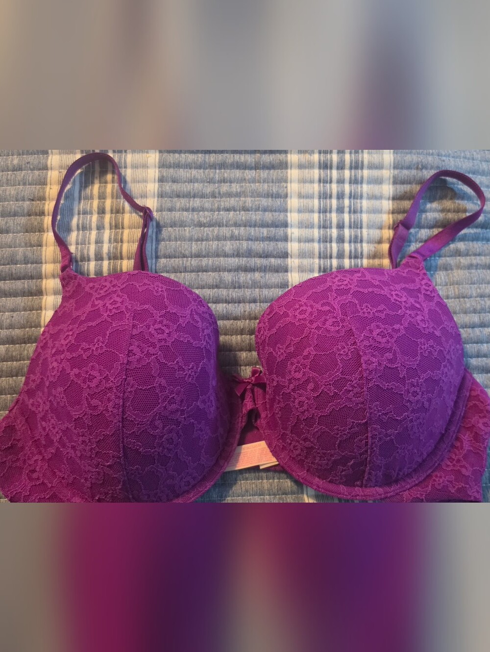 Victorias Secret Lined Lace Perfect Coverage Bra Size 36D